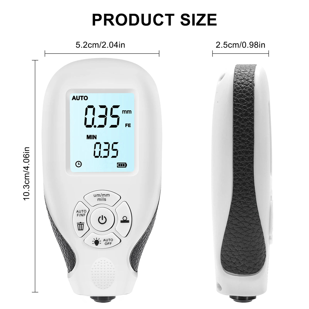 HW-300 Coation Thickness Gauge &ndash; Backlit LCD Display