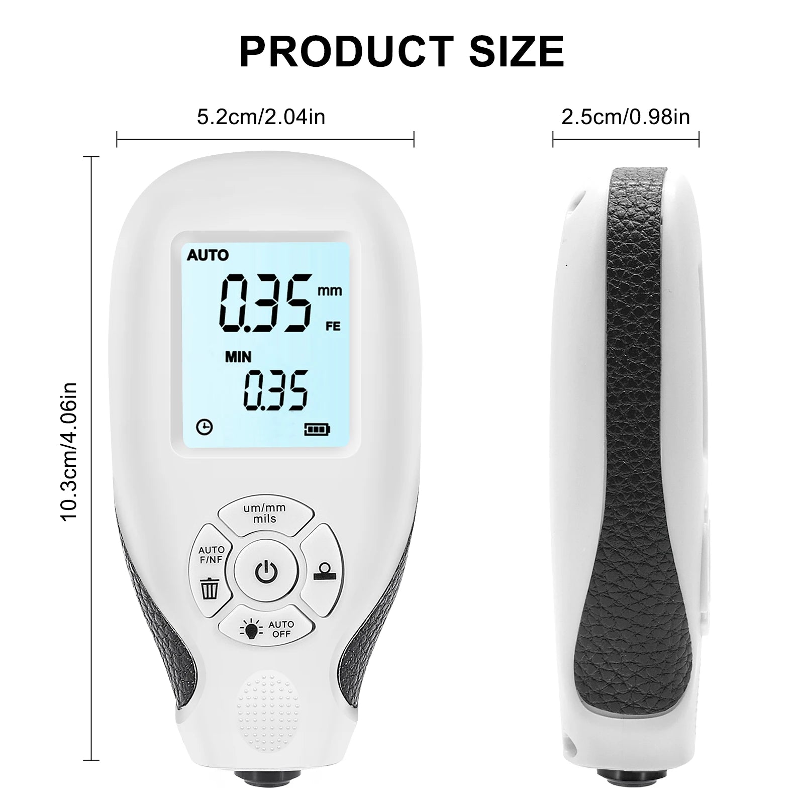 HW-300 Coation Thickness Gauge &ndash; Backlit LCD Display