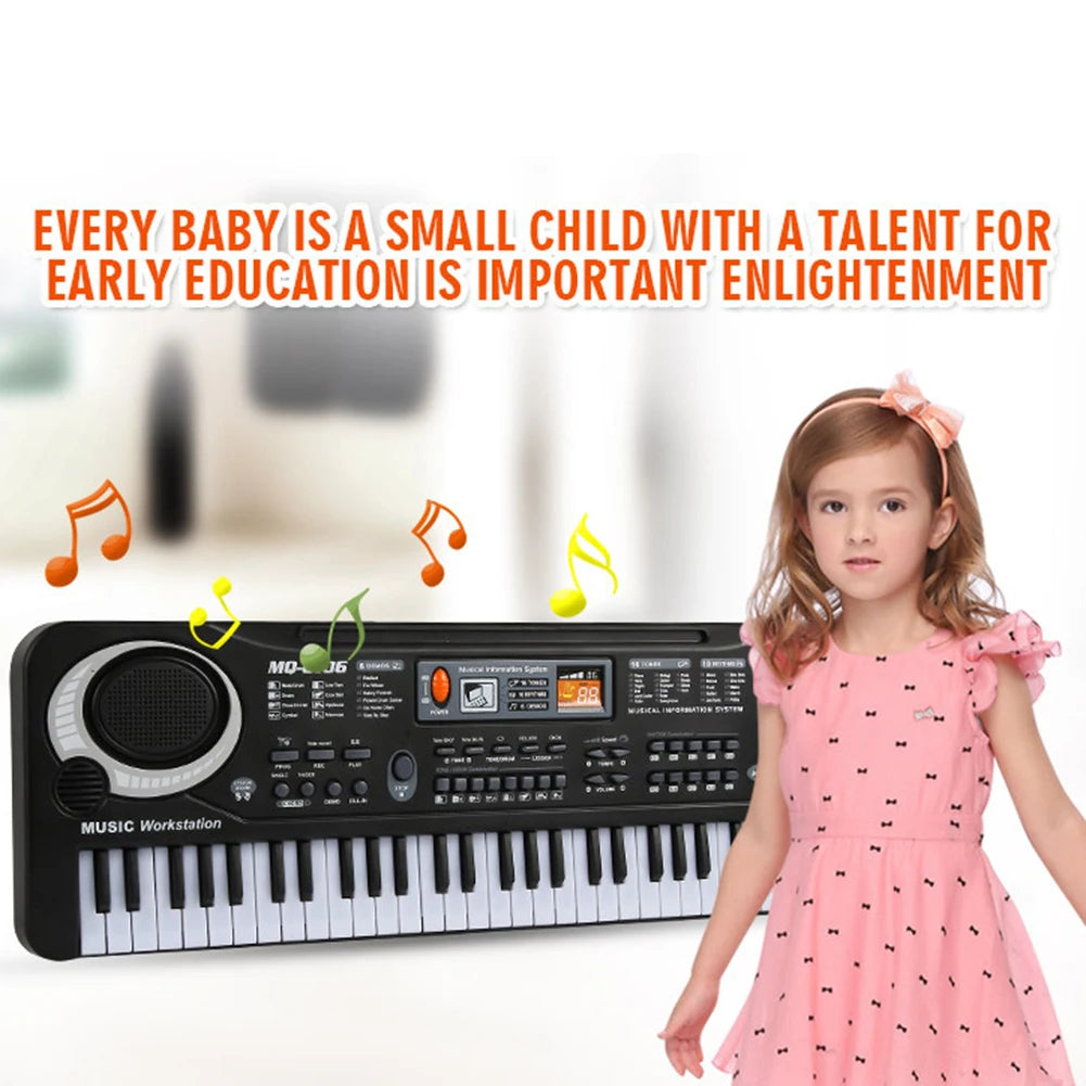 Kids Electronic Piano Keyboard &ndash; Portable 61 Keys with Microphone