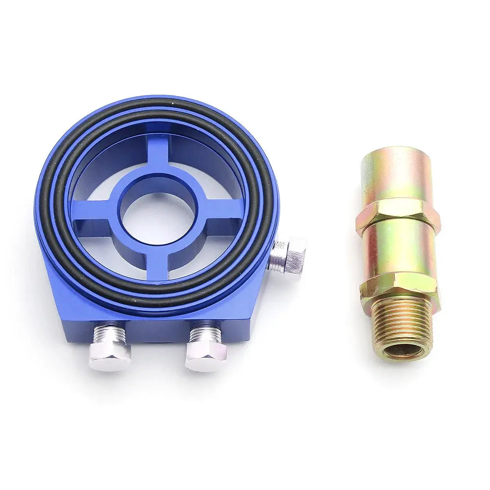 Universal Aluminum Oil Filter Sandwich Plate Thread Adapter, Oil Cooler Pressure Temp Gauge Adapter Kit by InterCyprus Trading Ltd