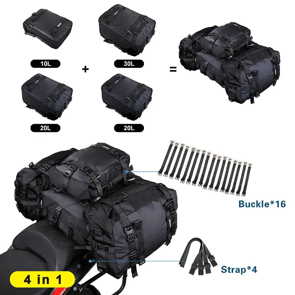 Rhinowalk Motorcycle Bag 10L/20L/30L Waterproof Inner Bag Saddle Bag Luggage Tail Bag Multi-function Outdoor Cycling Backpack by InterCyprus Trading Ltd