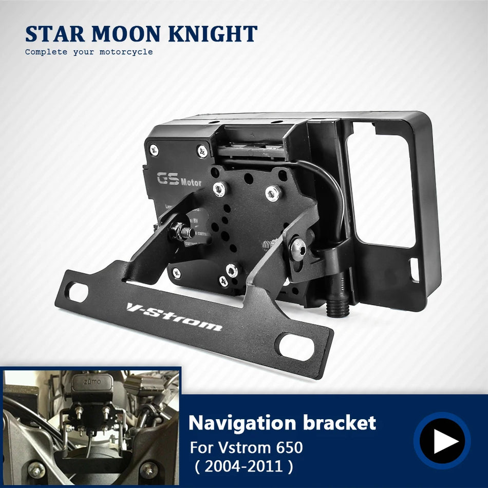 Suzuki V-Strom 650 Vējstikla stiprinājuma montāža viedtālruņa GPS turētājam, 2004-2011