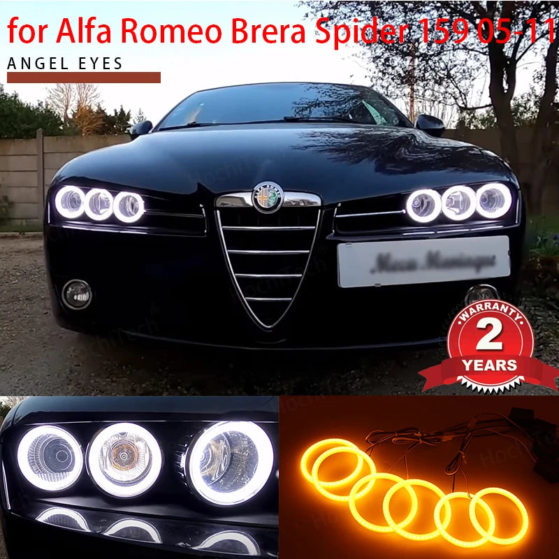 Kaksivärinen LED-enkeli-silmät renkaat sarja DRL Alfa Romeo Brera 159 Spider