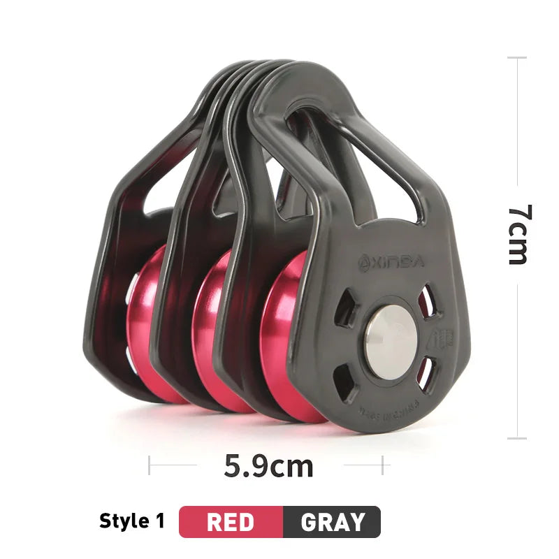 Xinda Outdoor Pulley Cableway System &ndash; Three Pulley System Red