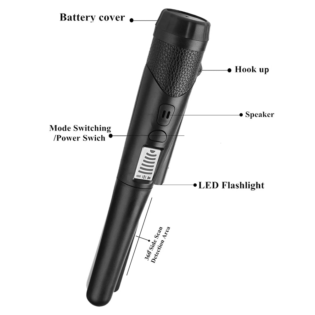 Portable Metal Detector &ndash; Waterproof 360 Degree Side Scan