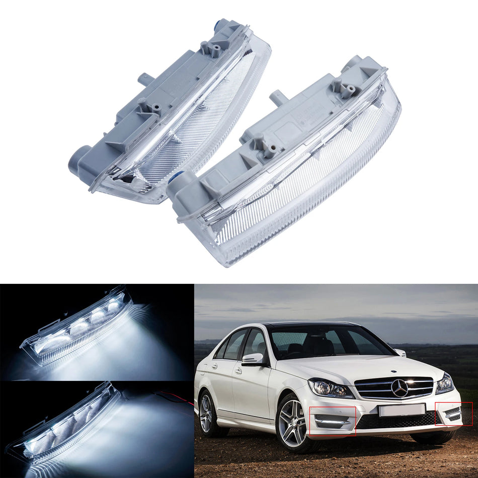 6000K bijela prednja LED maglenka dnevna svjetla za Mercedes-Benz W204 DRL par
