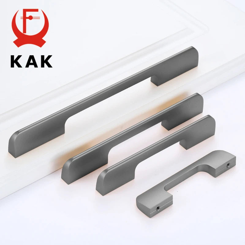 Черная алюминиевая сплавная ручка для дверцы шкафа, ручка для ящика KAK