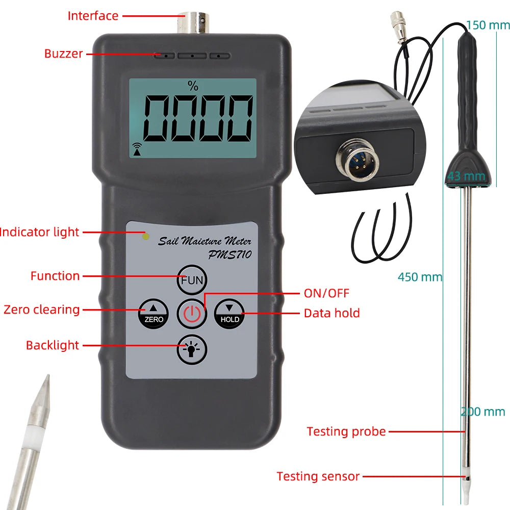 Digital Soil Moisture Meter PMS710 &ndash; High Precision