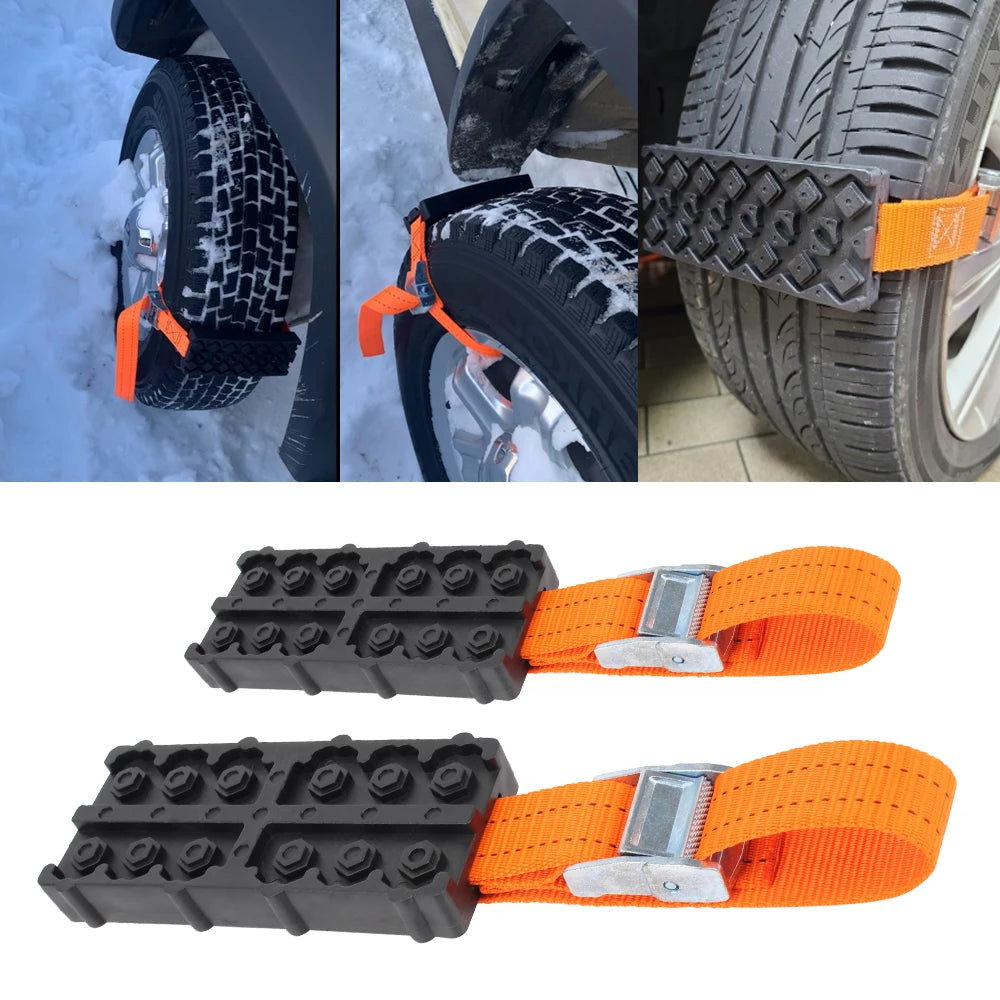 Tire Chain Straps Durable PU Anti-Skid &ndash; Quick Setup