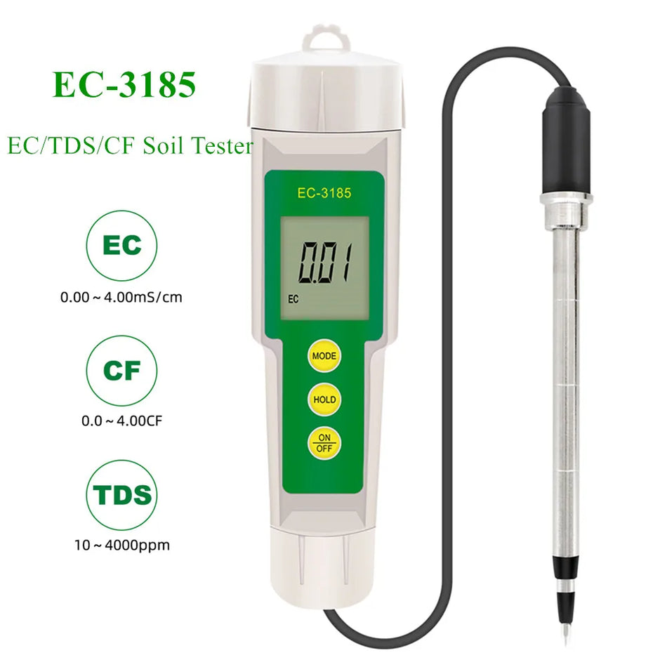 EC-3185 Waterproof Soil Tester &ndash; 3 In 1 EC TDS CF Meter Default Title
