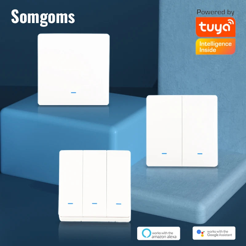 Smart WiFi Push Button Wall Switch &ndash; Alexa &amp; Google Home Compatible, No Neutral Required