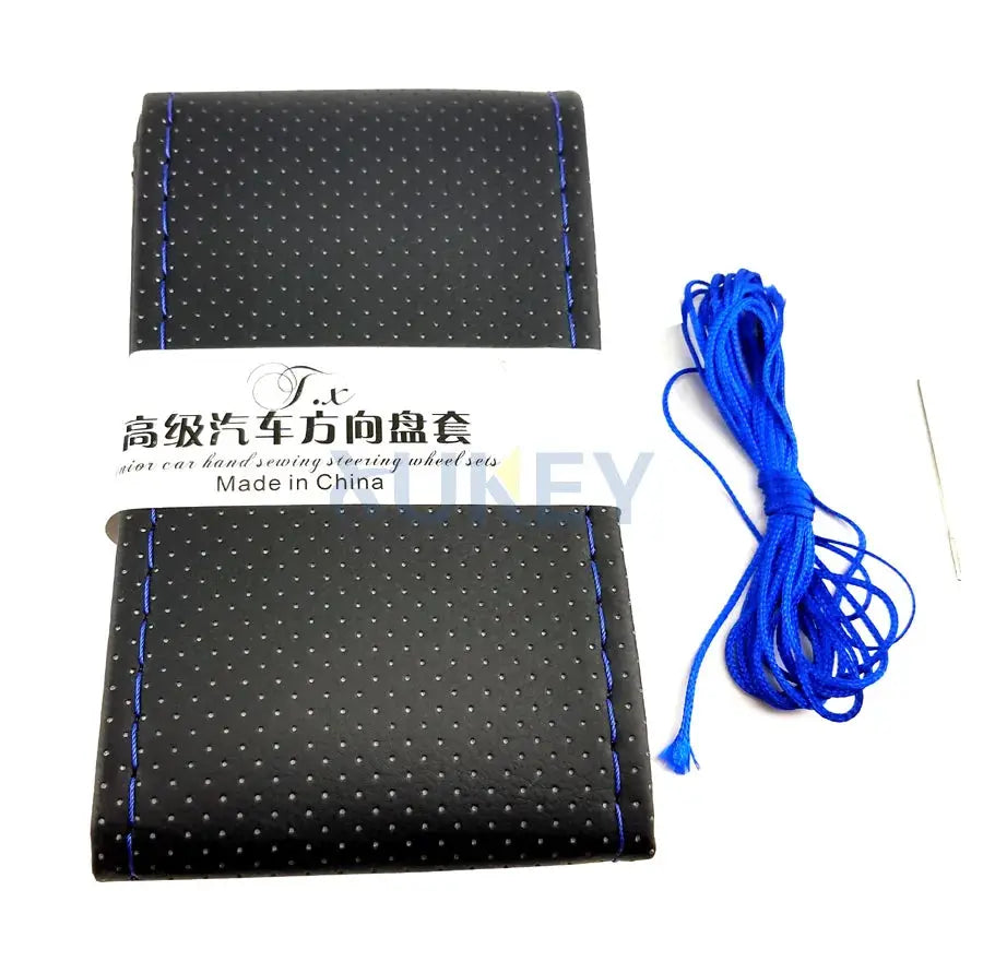 DIY PU Leather Auto Car Steering Wheel Cover Hand Sewing Hand-stitched With Thread Needle 38cm Breathable Steering Wheel Covers by InterCyprus Trading Ltd