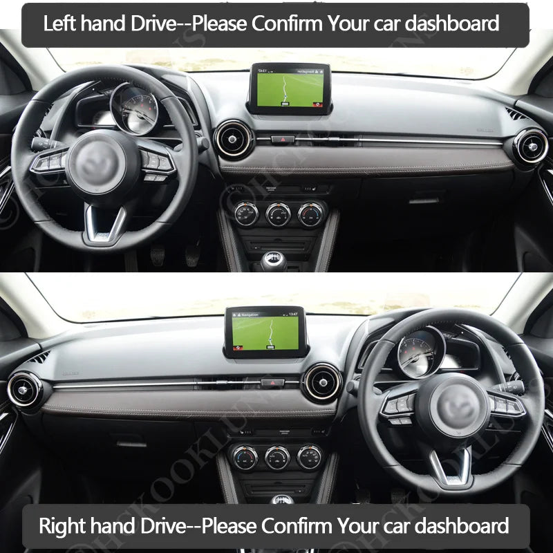 Cubierta de tablero de poliéster anti UV para Mazda 2 Demio 2014-2019