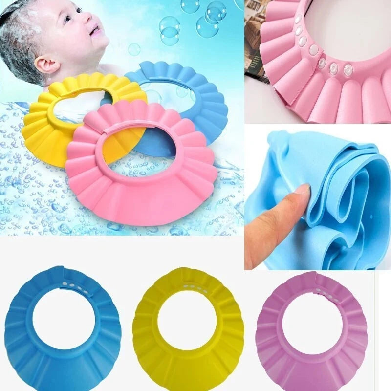 New Baby Safe Shampoo Shower Cap Children Wash Hair Shield Adjustable Elastic Shampoo Cap Kids Shampoo Shield Bath Head Cover