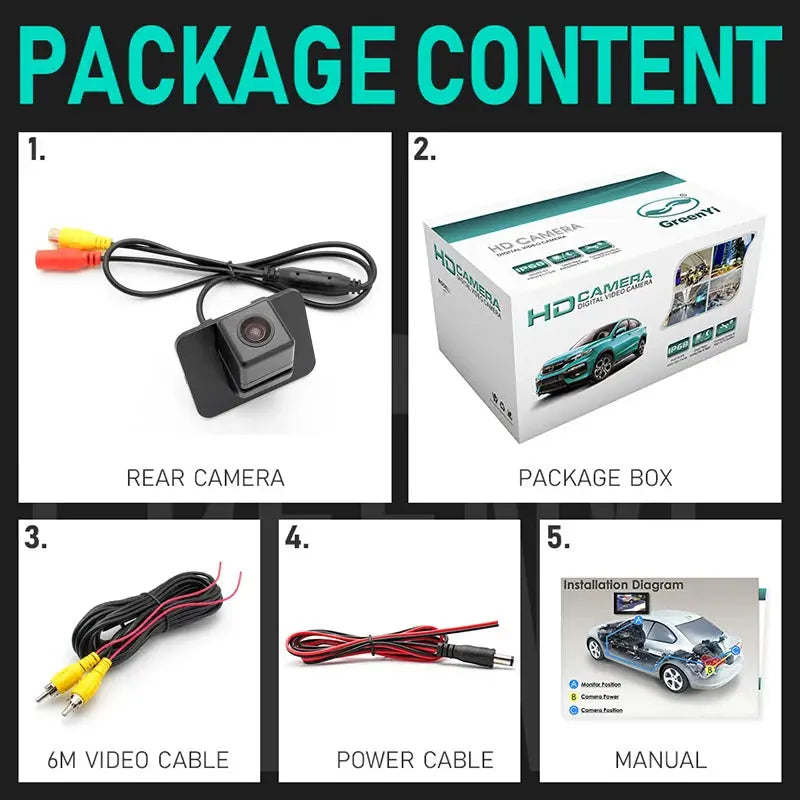 Intelligent Dynamic Trajectory Tracks Line Rear View Camera Backup Reverse Parking Camera For Mazda CX-3 Mazda CX3 2015-2017 by InterCyprus Trading Ltd