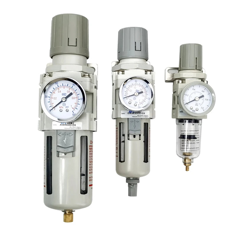AW2000-02 AW3000-03 AW4000-04 Compressor Air Filter Controller Oil Separator Filters Pneumatic Air Pressure Regulator &ndash; High-Efficiency Air Filtration and Pressure Control