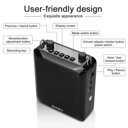 SHIDU S28 25W Voice Amplifier &ndash; Portable Bluetooth Teacher