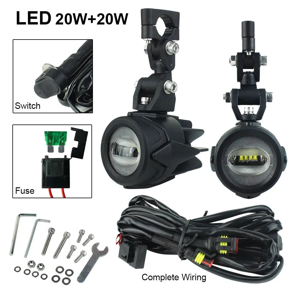 Auxiliary Lights for BMW Motorcycle 40W 6000K Spot Driving Fog Lamps For BMW R1200GS F800GS F700GS F650 K1600 by InterCyprus Trading Ltd