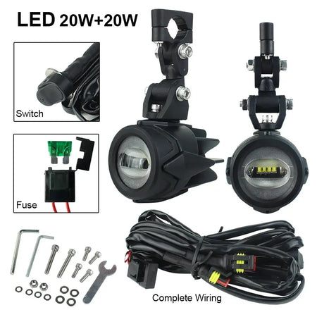 Auxiliary Lights for BMW Motorcycle 40W 6000K Spot Driving Fog Lamps For BMW R1200GS F800GS F700GS F650 K1600 by InterCyprus Trading Ltd