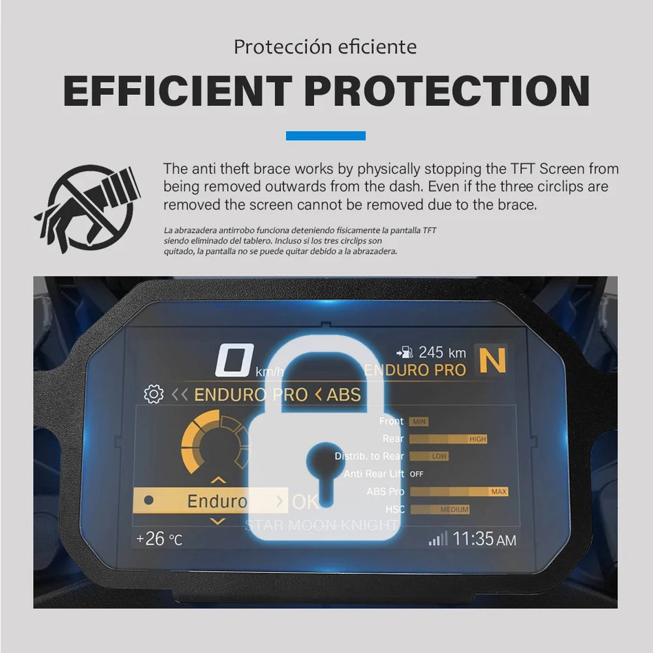 BMW F900R Instrumentskydd med TFT stöldskyddsskärmskydd, hållbart mätarramsskydd