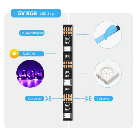 Smart Tuya Zigbee Led Strip Light Wifi USB TV Led Backlight Tape RGB Lights Works with Alexa /Zigbee Hub/Google /Smartthings