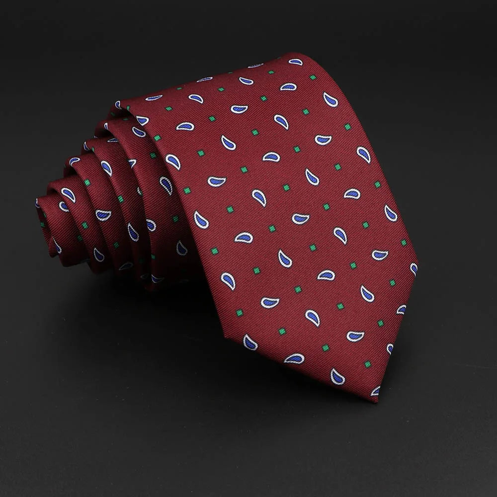Paisley Floral Soft Silk Necktie for Men 11