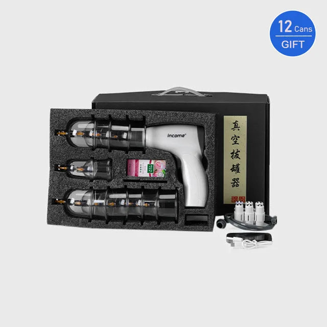Suction Cup AntiCellulite Cupping Massage Set &ndash; Compact And Powerful Electric 12 cans