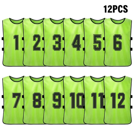 6/12 PCS Adults Soccer Pinnies &ndash; Quick Drying Fabric Fluorescent green12