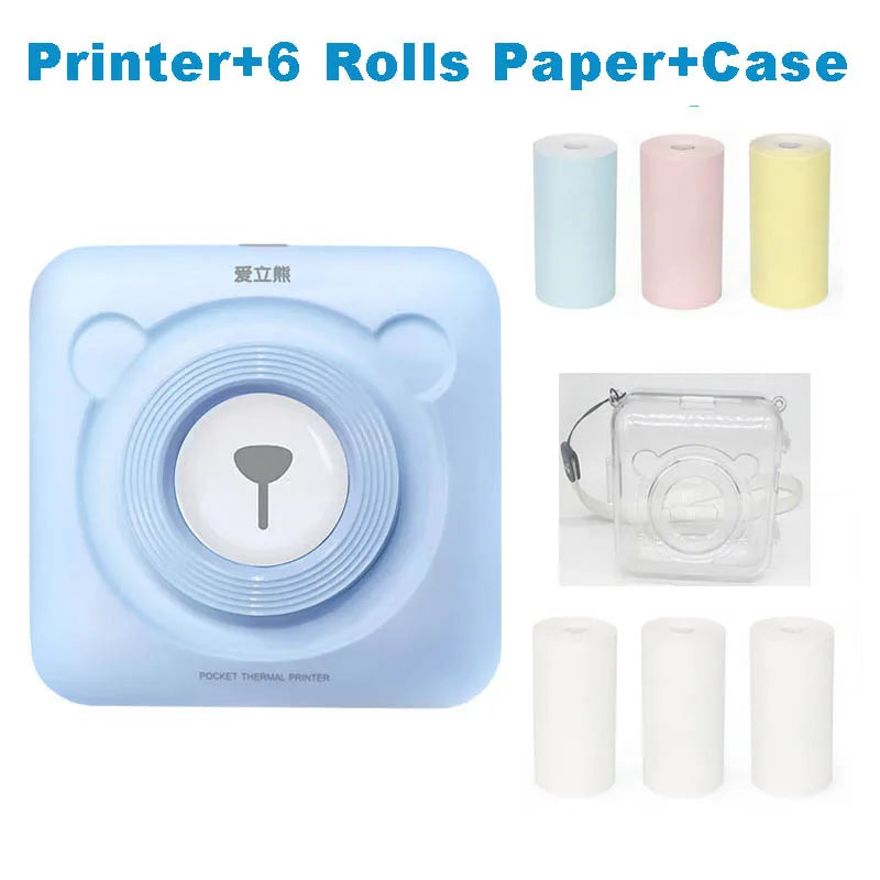 Peripage A6 Pocket Printer 203dpi &ndash; Bluetooth Thermal Print A6 6 Pcs Paper Case