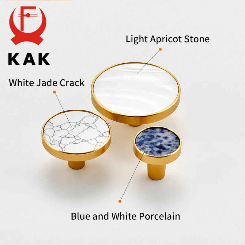 Ручки для ящиков KAK из мрамора и золота, скандинавский винтажный стиль мебели