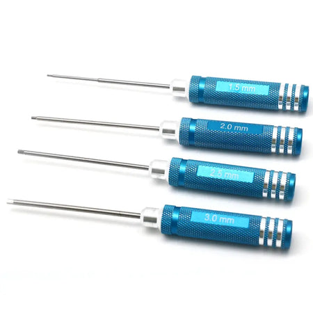 RC Tools 4 pcs Hex Screw Driver Set Titanium Plating Hardened 1.5 2.0 2.5 3.0mm Screwdriver for Helicopter Toys by InterCyprus Trading Ltd