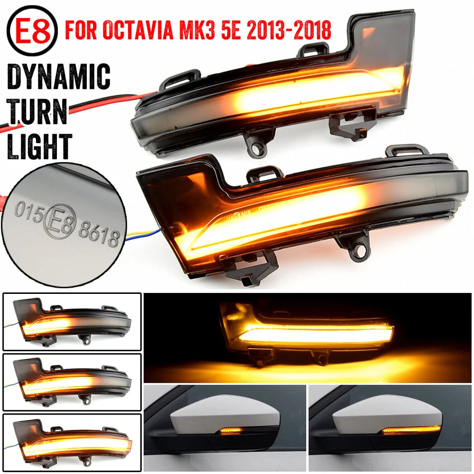 LED Dynamic Mirror Turn Signal Light for Skoda Octavia Mk3 A7 5E