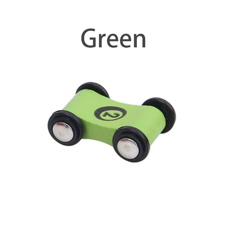 Brozebra BOS10076 Wooden Pull Back Car &ndash; Inertia Glider Green