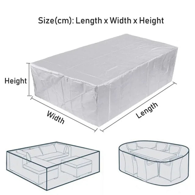 90 Sizes Outdoor Patio Garden Furniture Covers - Waterproof Silver / 90X90X90cm