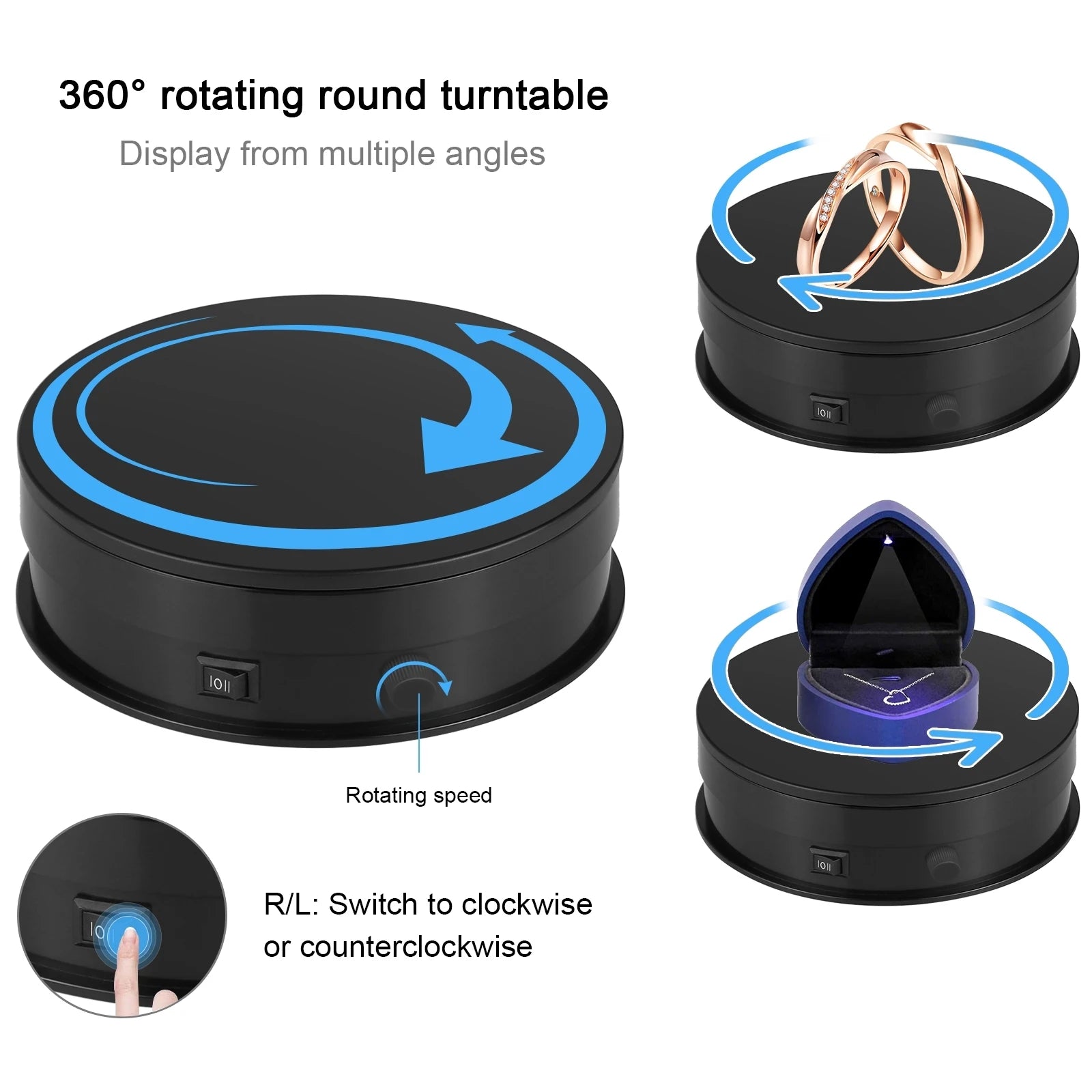 PULUZ 360 Degree Rotating Turntable Display Stand USB Electric with Remote Control