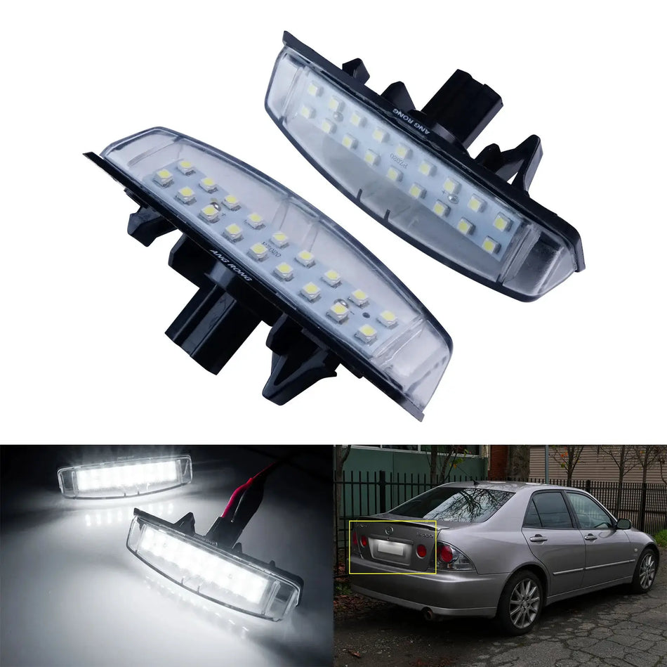2x White LED License Plate Lights for Lexus IS300 IS200 LS430 by InterCyprus Trading Ltd
