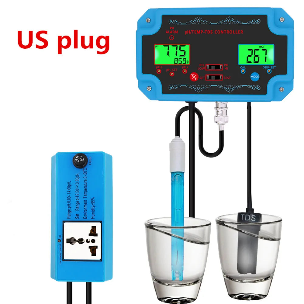 PH-2826 3 In 1 Water Quality Meter For Aquarium - All In One US plug