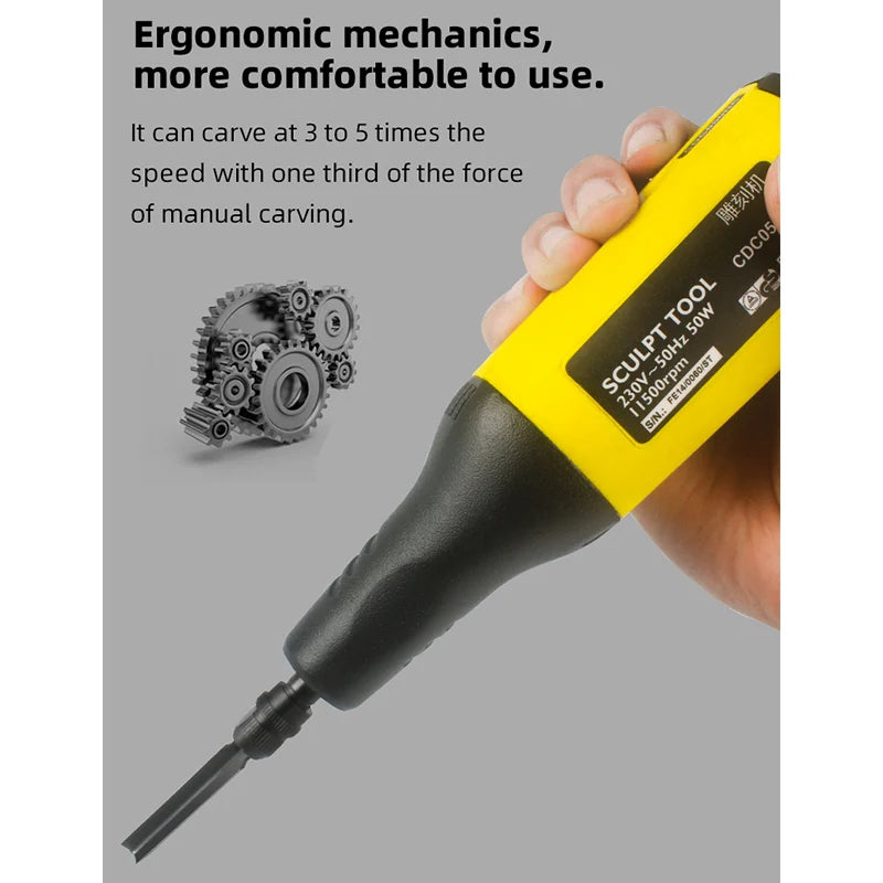 Electric Wood Carving Chisel - 50W High-Speed Tool