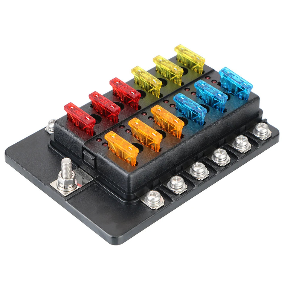 6-Way Blade Fuse Block 32V 100A Surge Protector for RV, Boat, Truck
