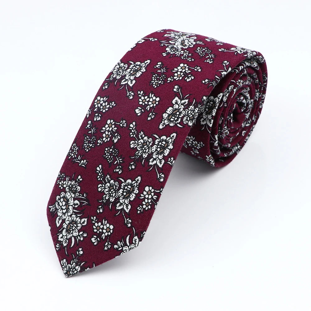 Floral Elegance Cotton Tie for Men and Women 26