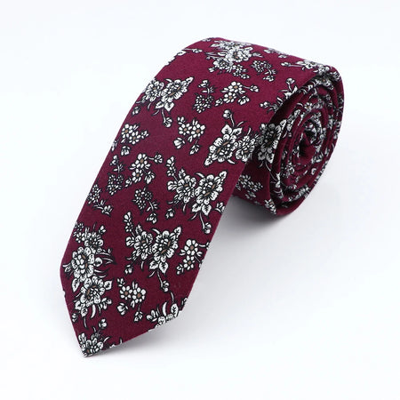 Floral Elegance Cotton Tie for Men and Women 26
