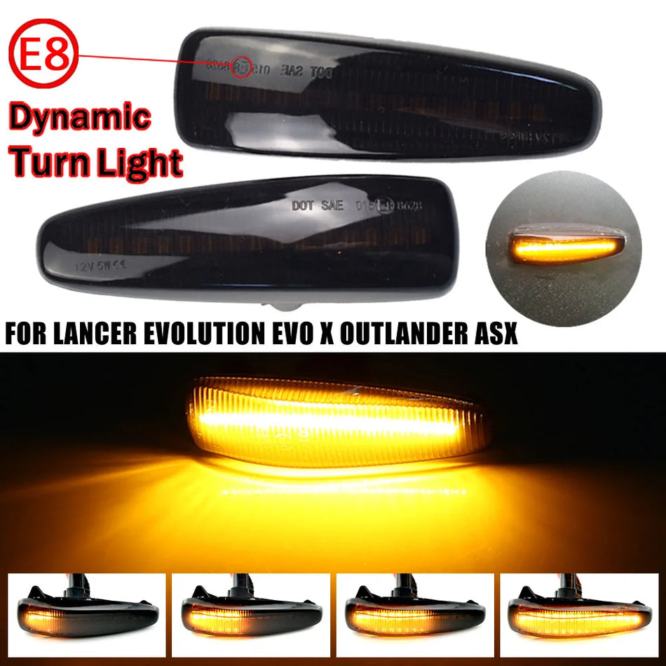 Lumină de semnalizare laterală dinamică LED pentru Mitsubishi Lancer Evo X
