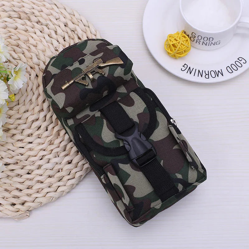 Mini Camouflage Schoolbag Pencil Case - Ideal for Students A6