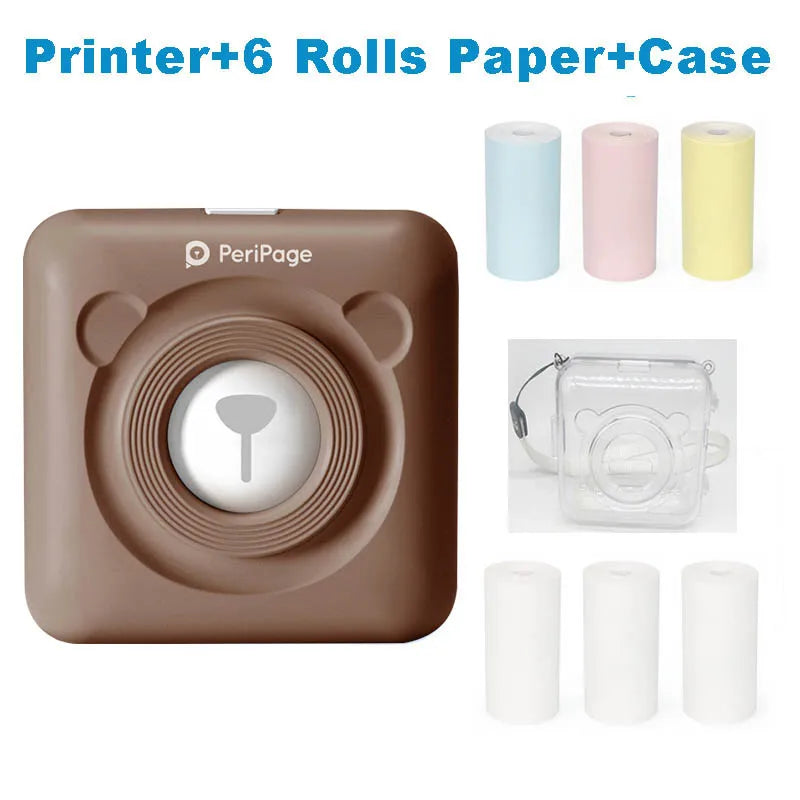 Peripage A6 Pocket Printer 203dpi &ndash; Bluetooth Thermal Print A6 6 Pcs Paper Case 1