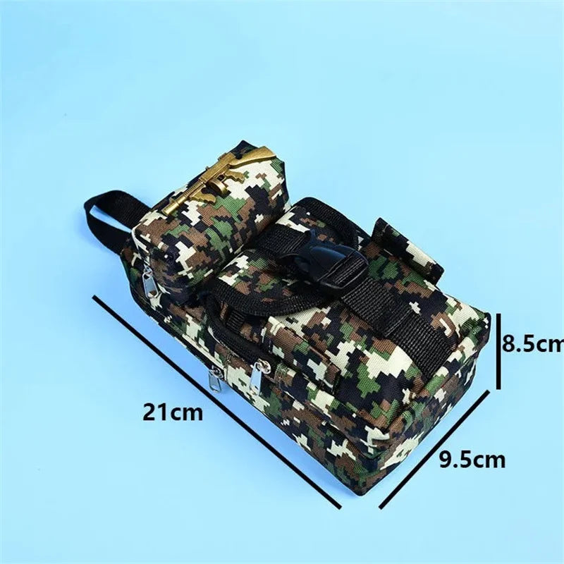 Mini Camouflage Schoolbag Pencil Case - Ideal for Students