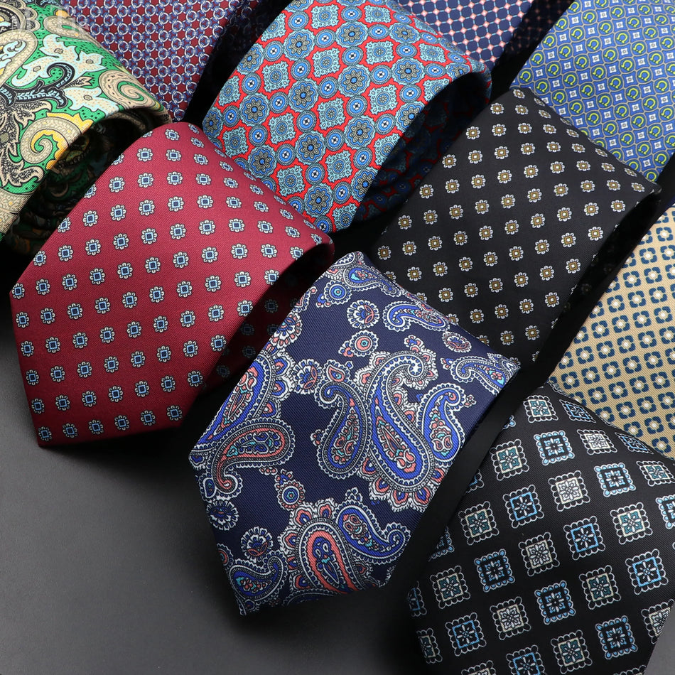 Paisley Floral Soft Silk Necktie for Men