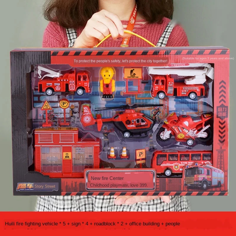 Cars Fire Trucks Model Set Engineering Toy Kit &ndash; Imaginative Fire truck