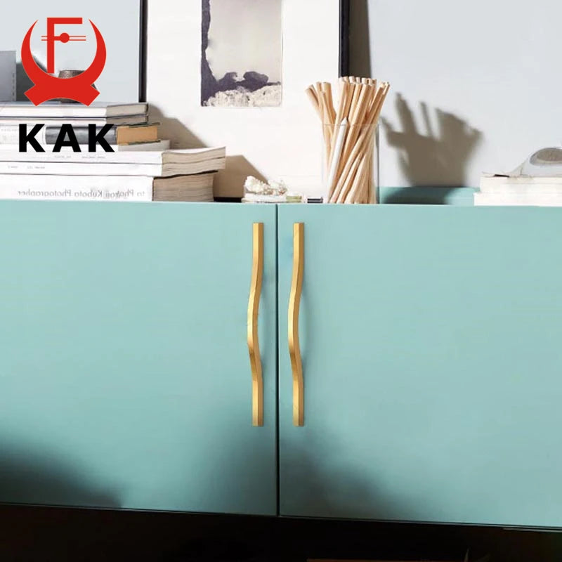 KAK Черные Золотые Алюминиевые Сплавные Ручки Для Шкафов Дверные Тянущие Ручки