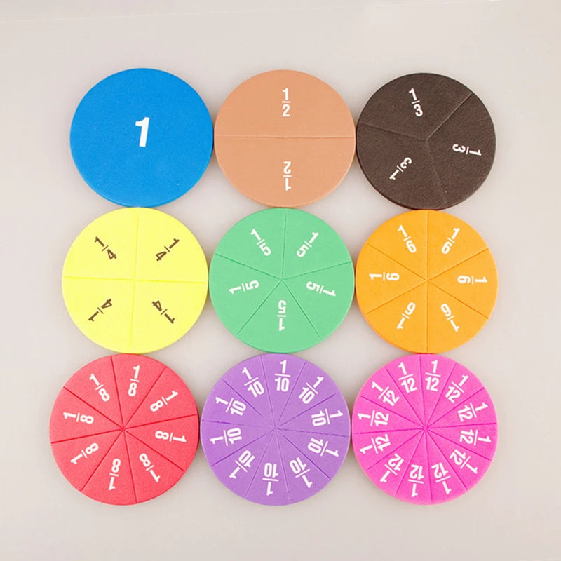 51Pcs Circular Fractions Toy Set - Early Math Learning