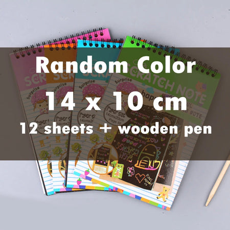12 Sheets Rainbow Scratch Note Sketchbook &ndash; Scratch Art Fun Small